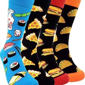 4 Mens Fun Patterned Dress Socks